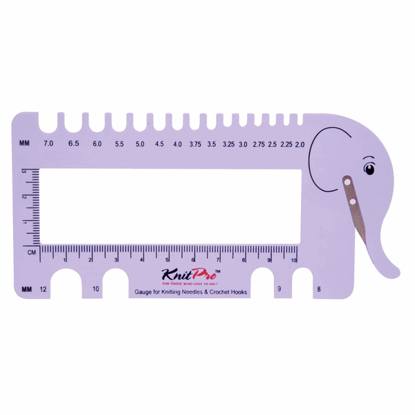 KnitPro Elephant Gauge, Yarn Cutter & View Sizer